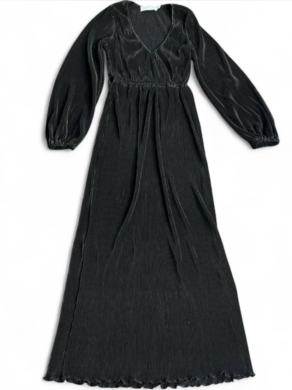 Petal & Pup Pleated Maxi Dress Size 0 Long Sleeve V Neck Formal Wedding Guest